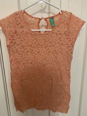 human Peach Sleeveless Shirt